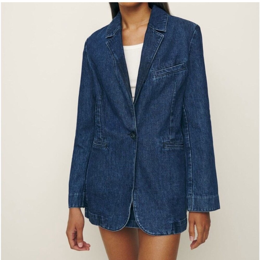 Reformation Elsa Relaxed Denim Blazer